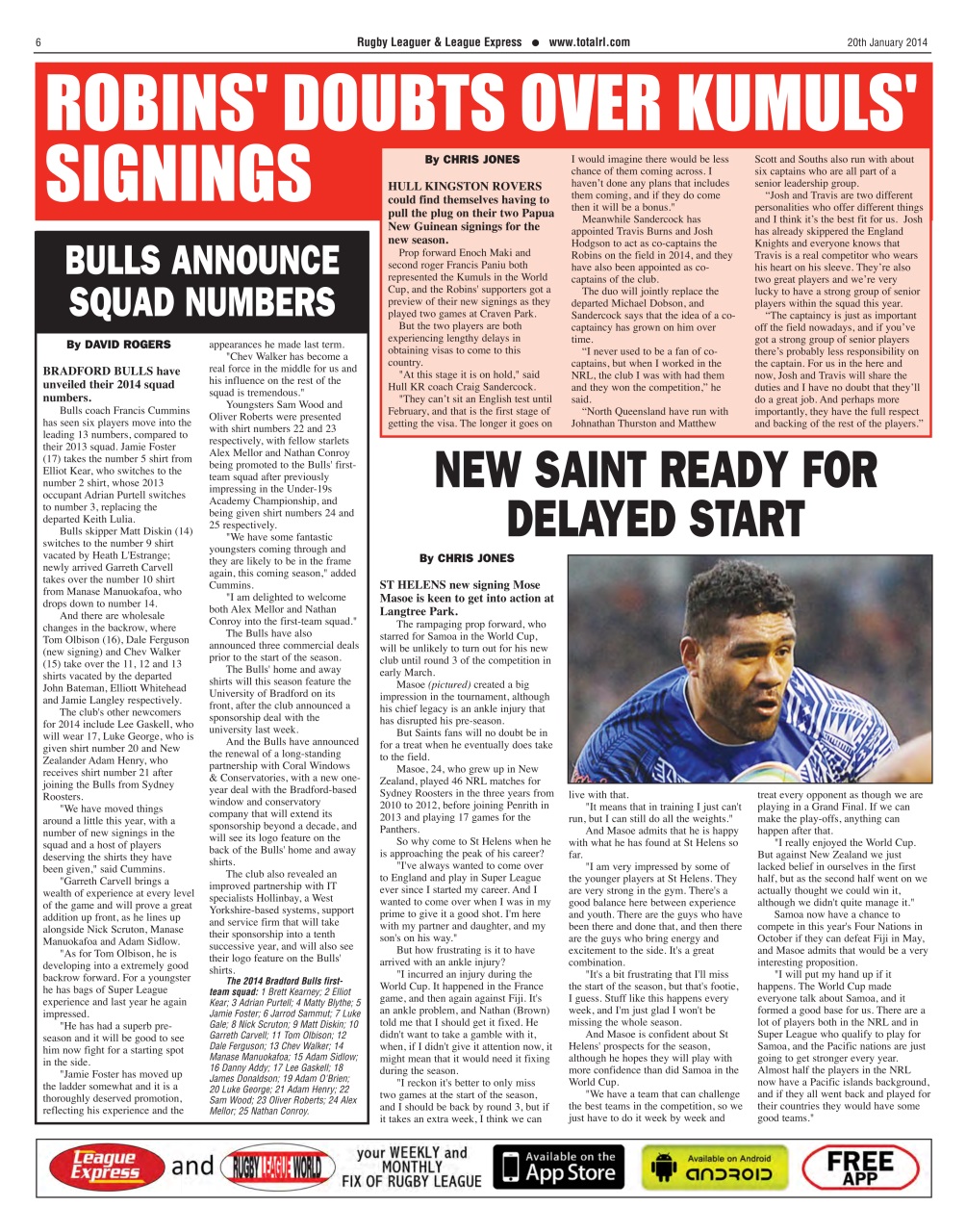 League Express Preview Pages