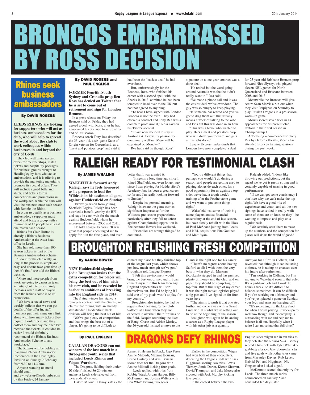 League Express Preview Pages