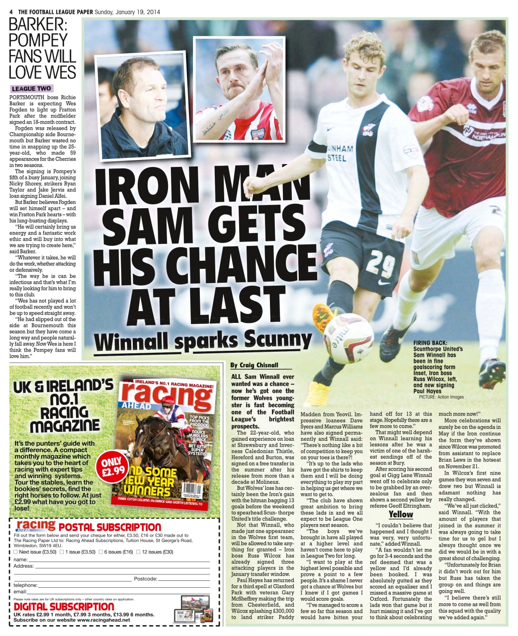 The Football League Paper Preview Pages