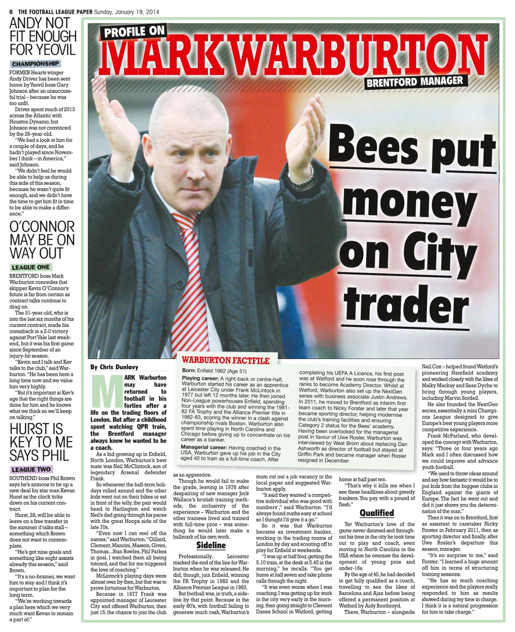 The Football League Paper Preview Pages