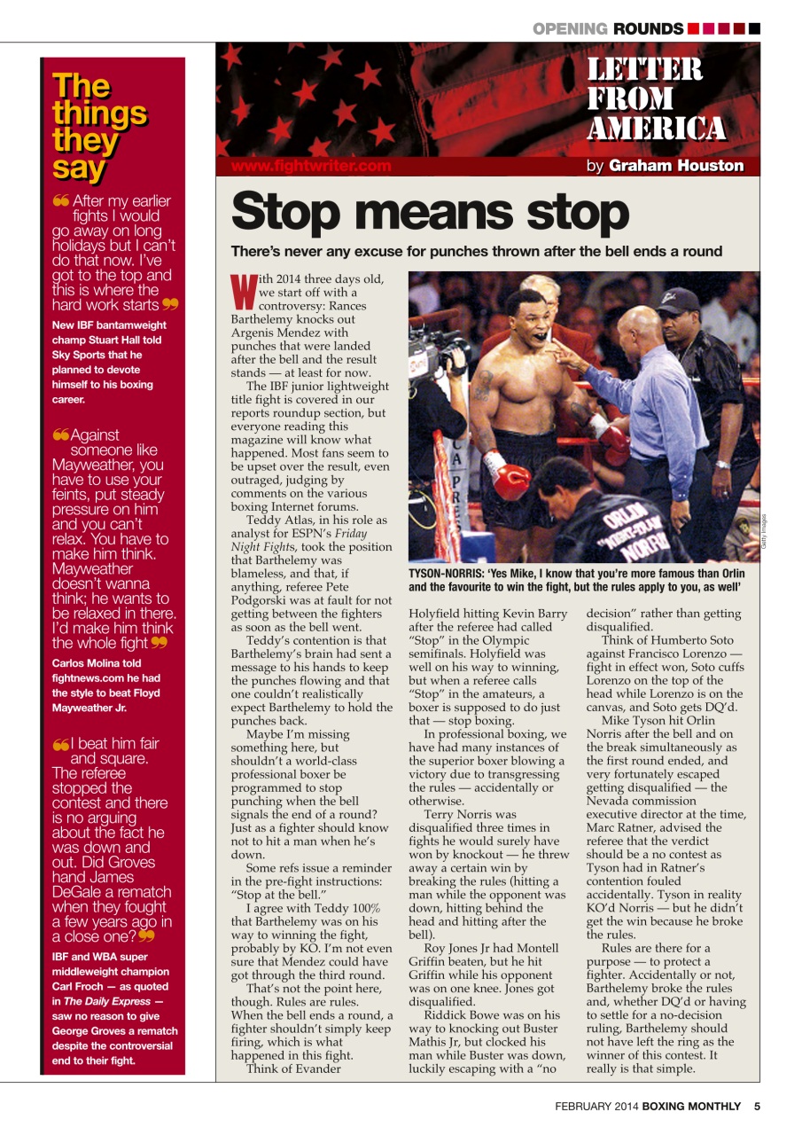 Boxing Monthly Preview Pages