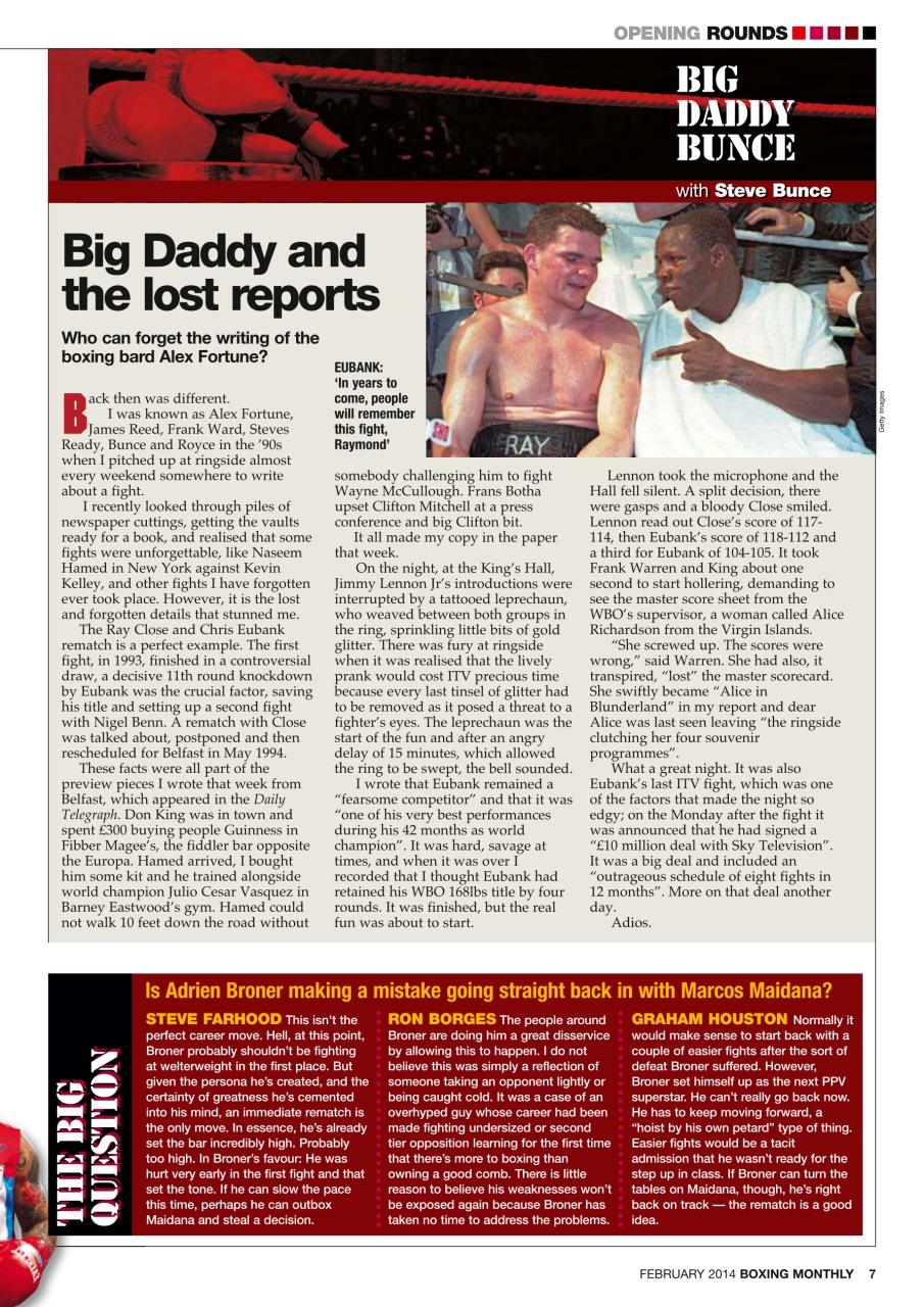 Boxing Monthly Preview Pages