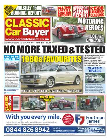 Classic Car Buyer issue No.212 No More Taxed & Tested