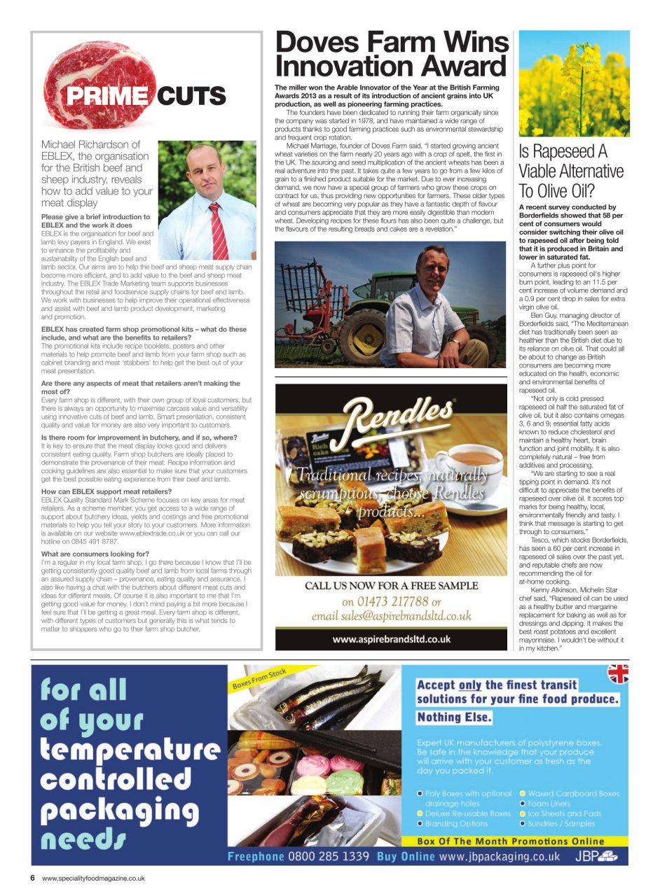 Speciality Food Preview Pages