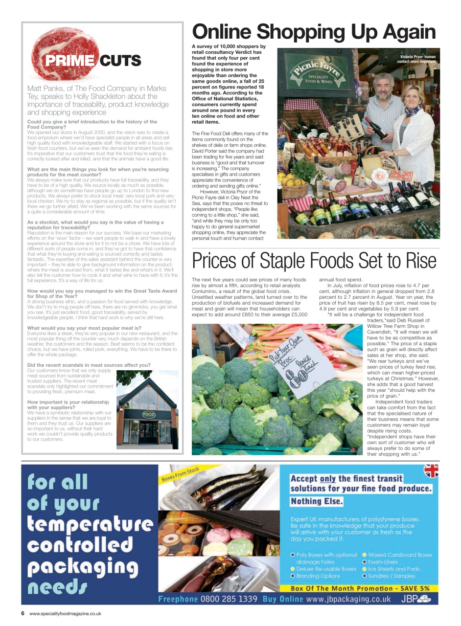 Speciality Food Preview Pages