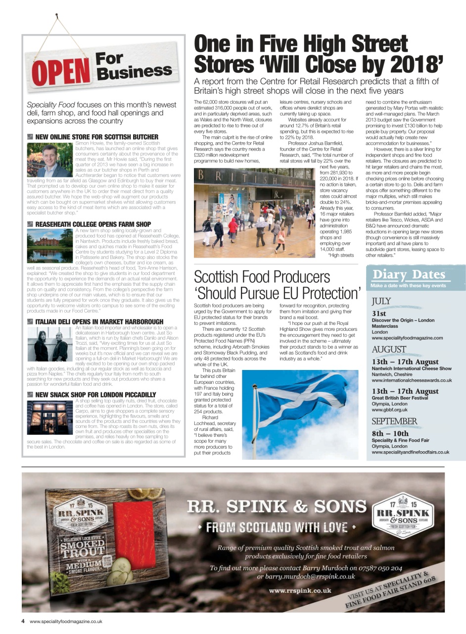 Speciality Food Preview Pages