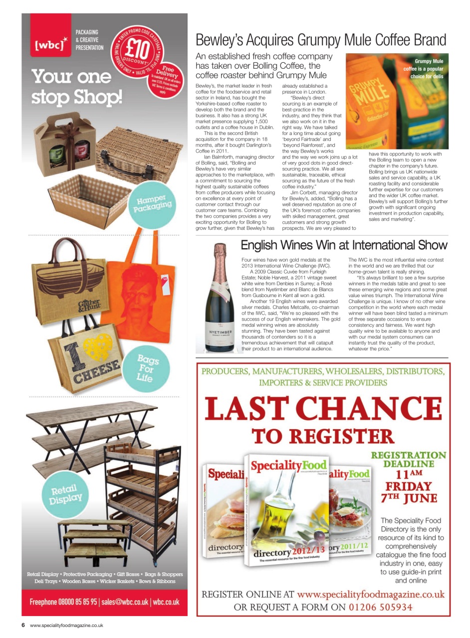 Speciality Food Preview Pages