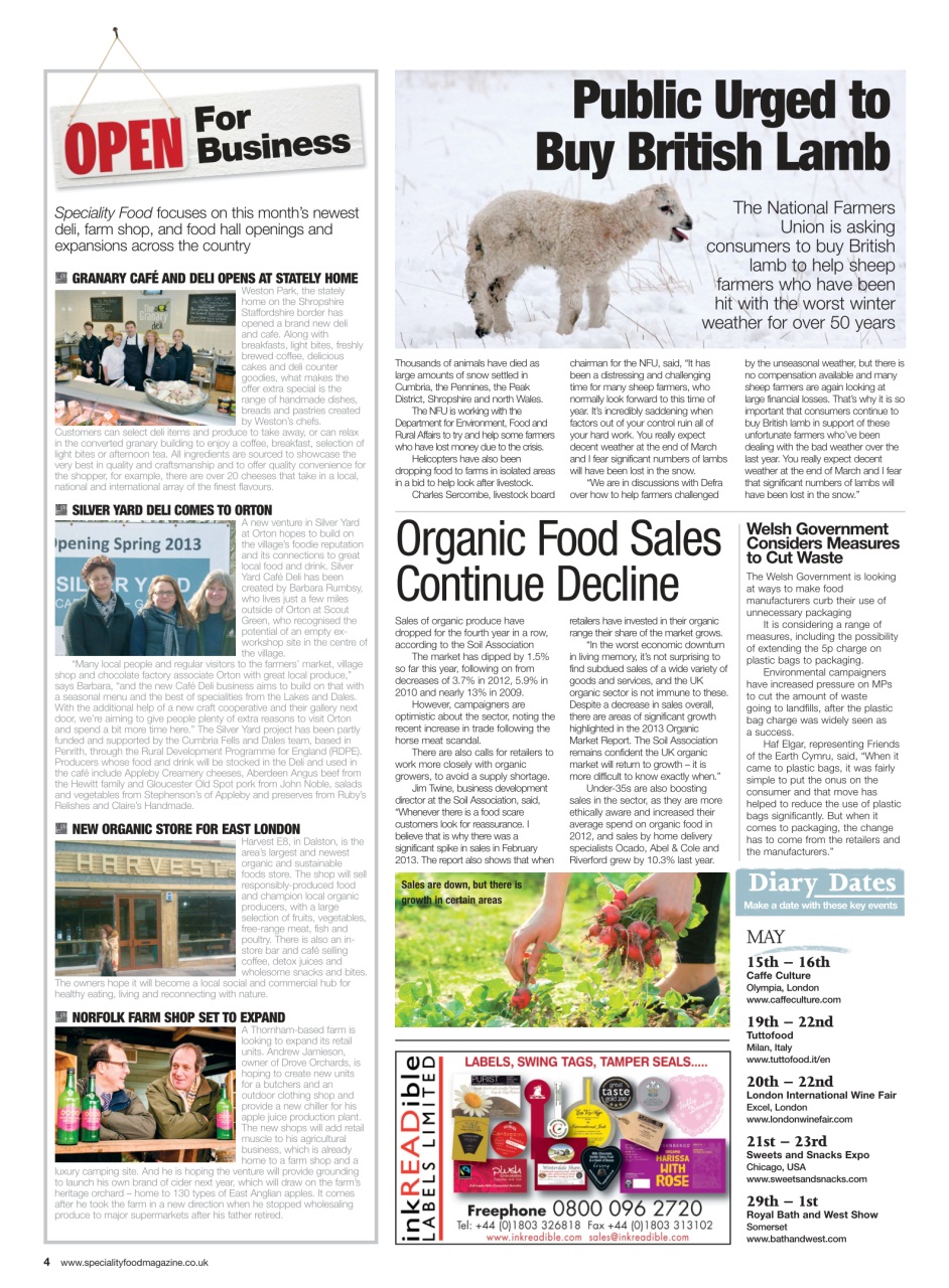 Speciality Food Preview Pages