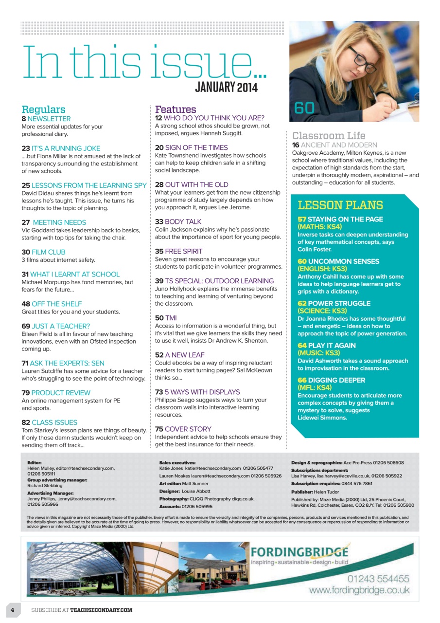 Teach Secondary Preview Pages