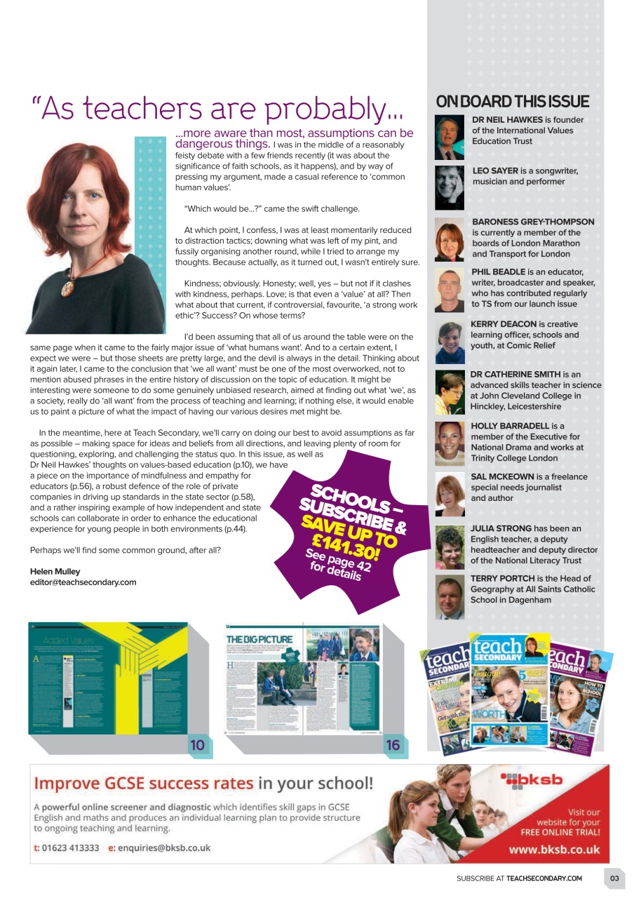 Teach Secondary Preview Pages