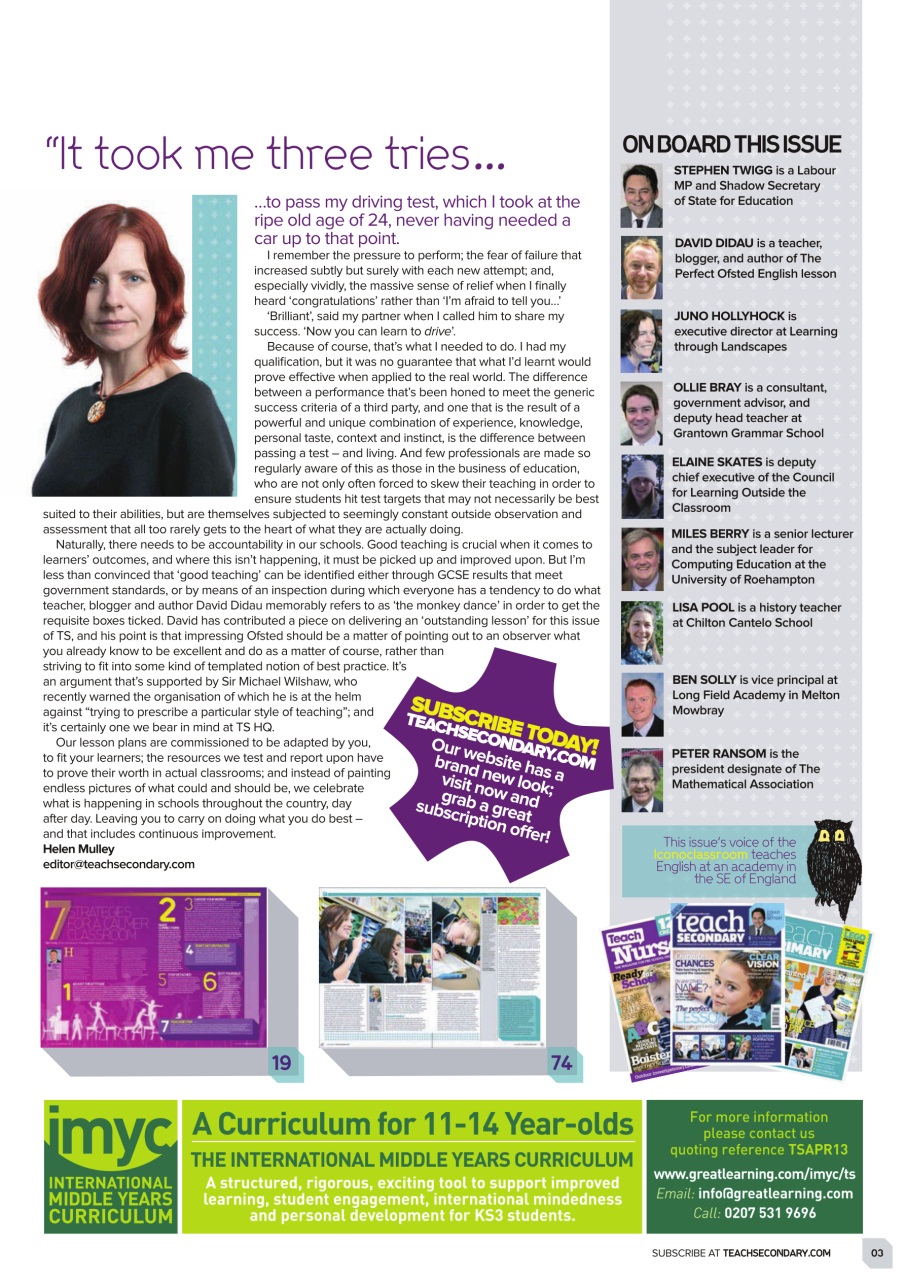 Teach Secondary Preview Pages