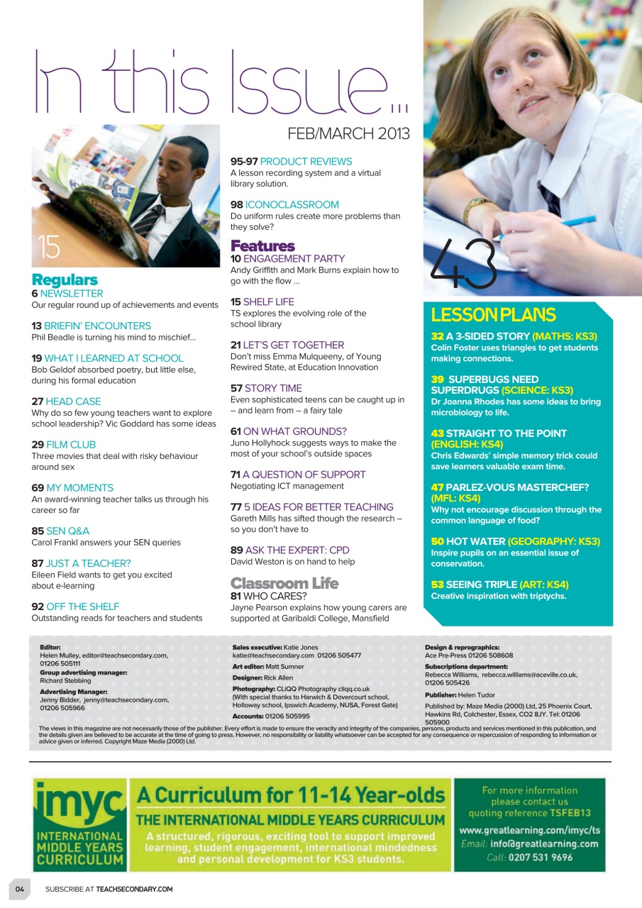 Teach Secondary Preview Pages