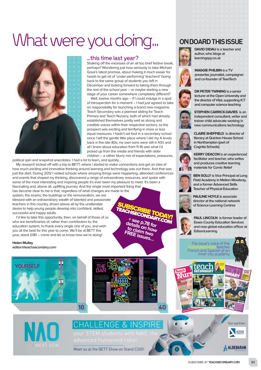 Teach Secondary Preview Pages