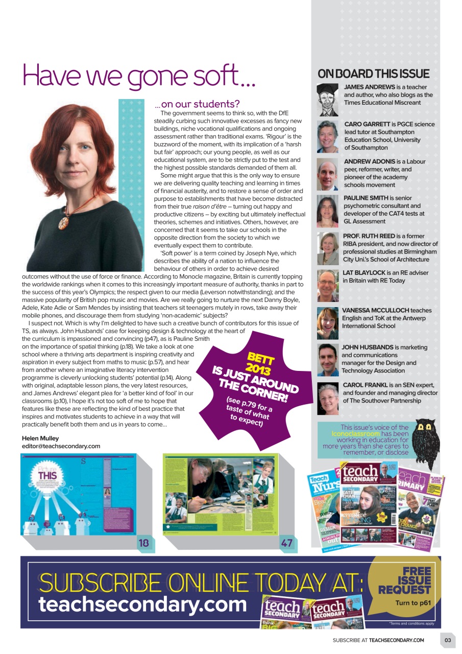 Teach Secondary Preview Pages