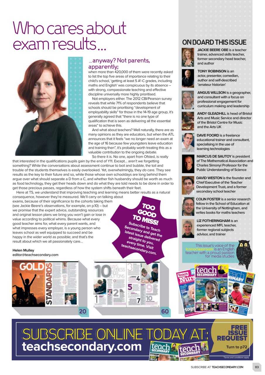 Teach Secondary Preview Pages