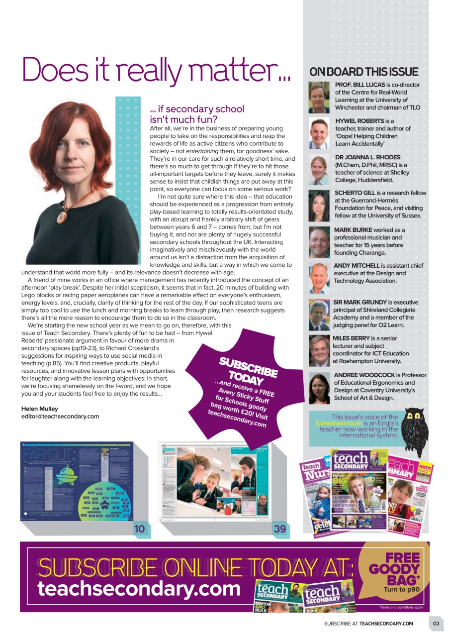 Teach Secondary Preview Pages