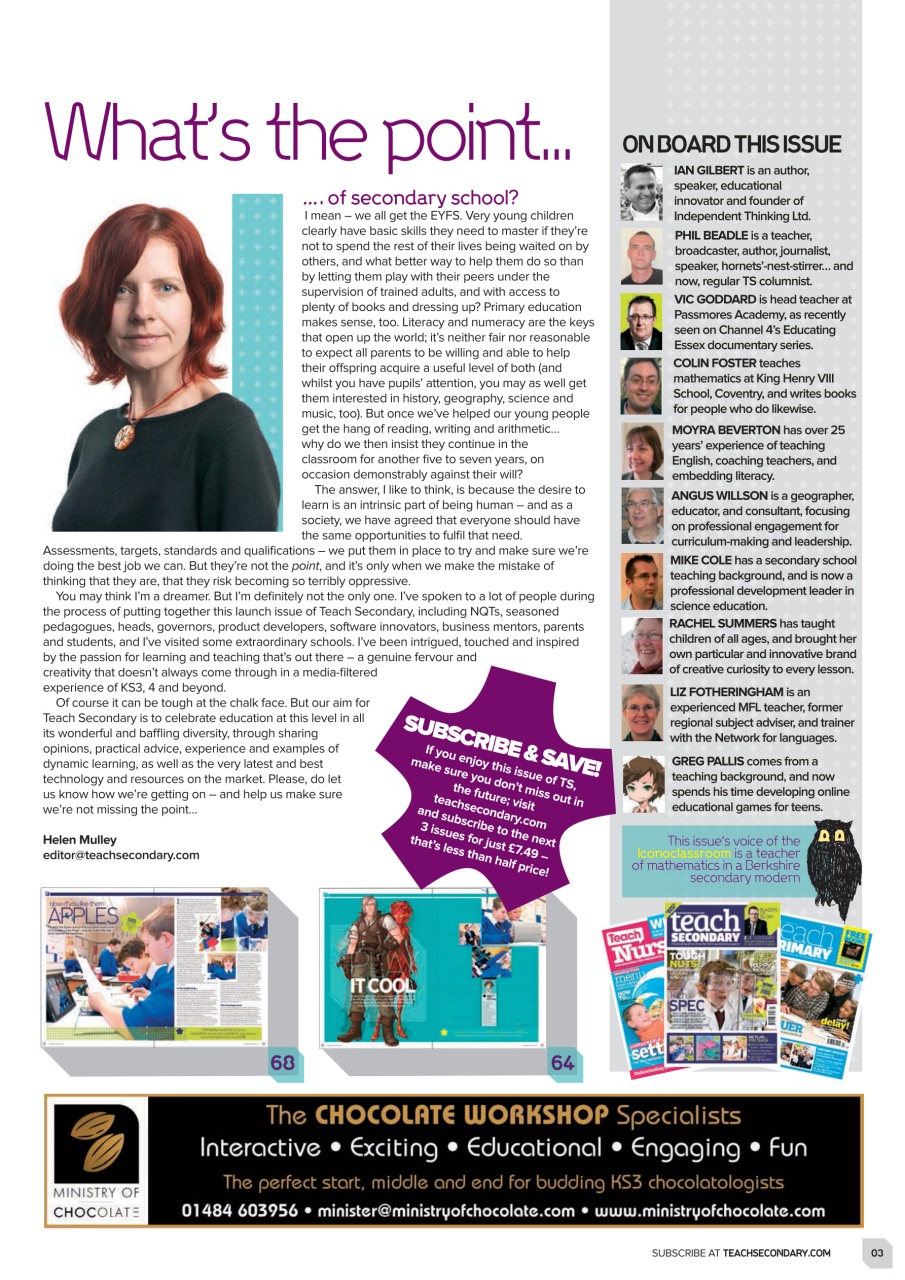 Teach Secondary Preview Pages