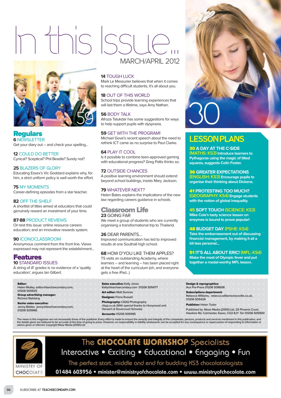 Teach Secondary Preview Pages