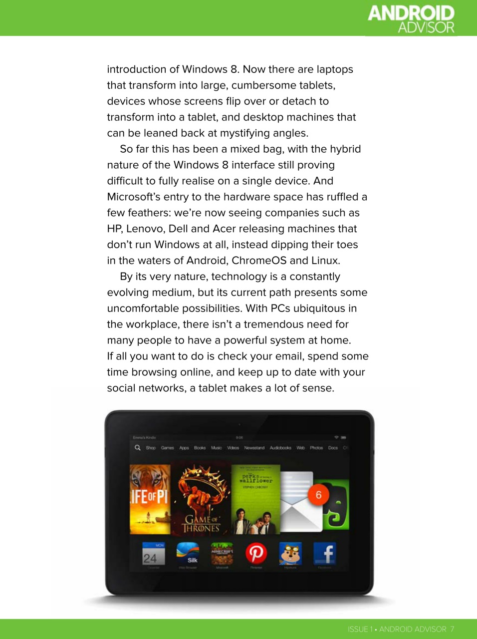 Android Advisor Preview Pages