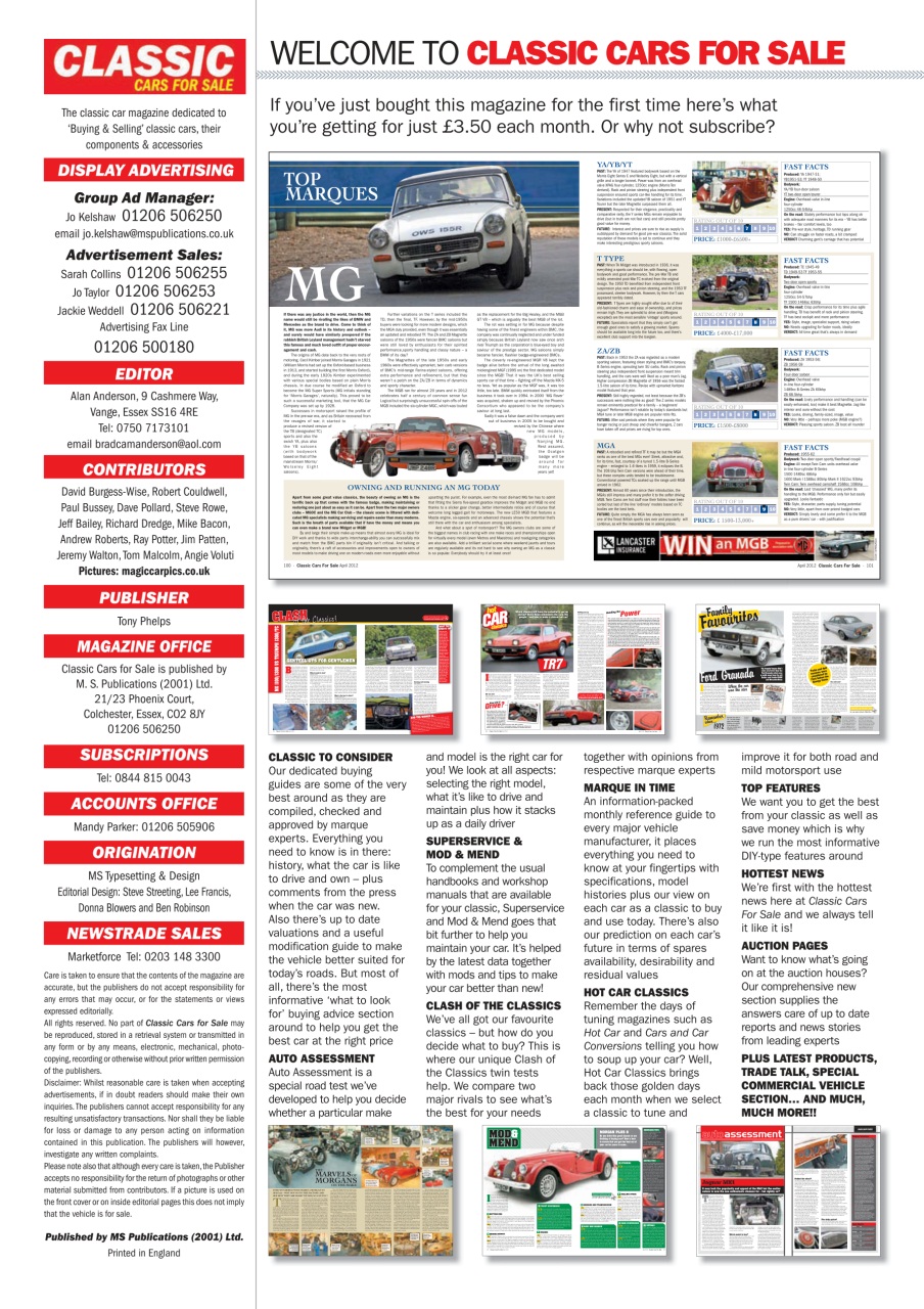 Classic Motoring Preview Pages