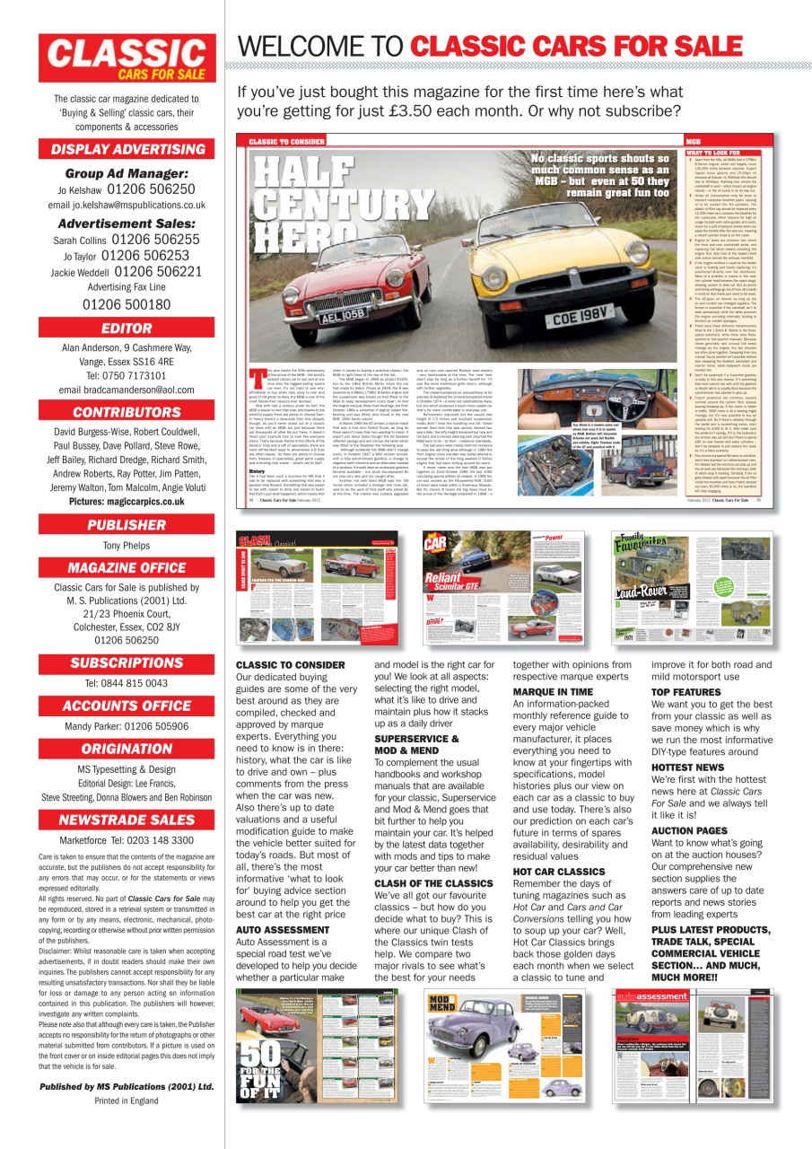 Classic Motoring Preview Pages