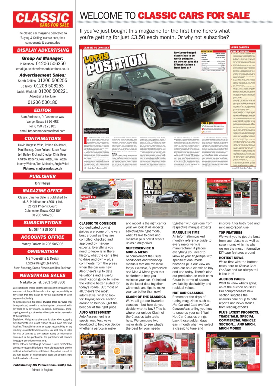 Classic Motoring Preview Pages