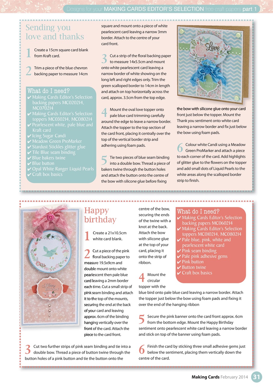 Making Cards & Papercraft Preview Pages