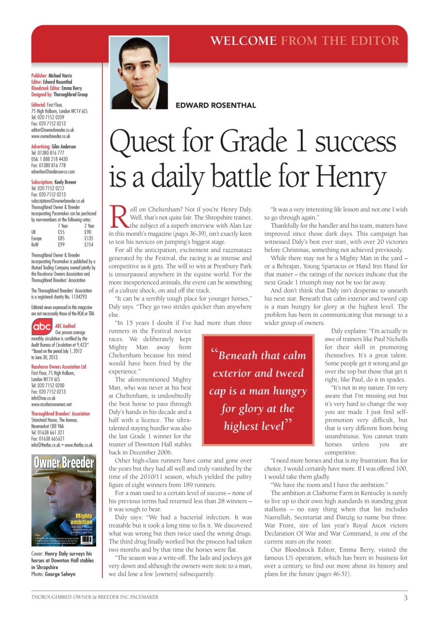 The Owner Breeder Preview Pages