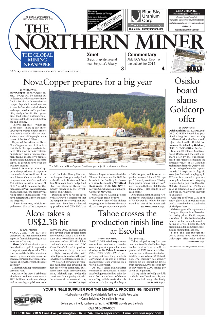 The Northern Miner Preview Pages