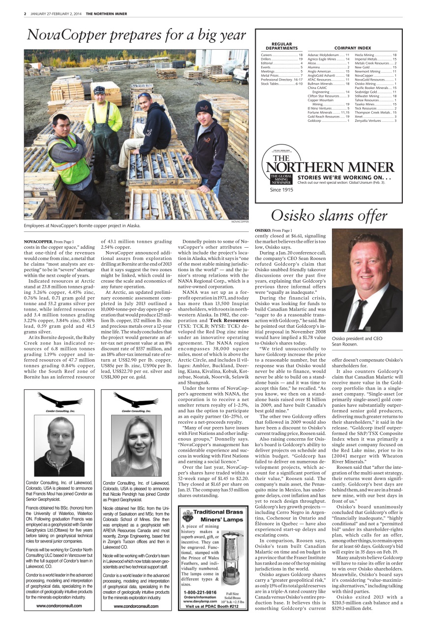 The Northern Miner Preview Pages