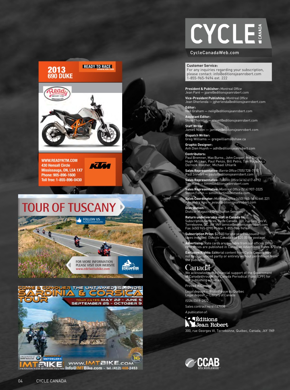 Cycle Canada Preview Pages