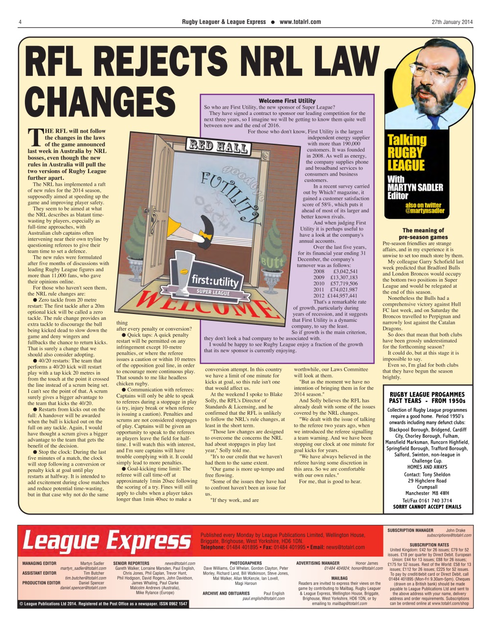 League Express Preview Pages