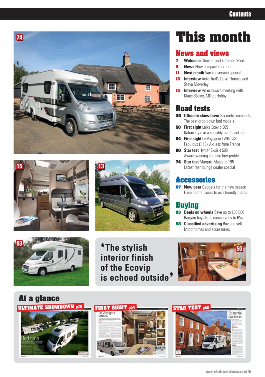 What Motorhome magazine Preview Pages