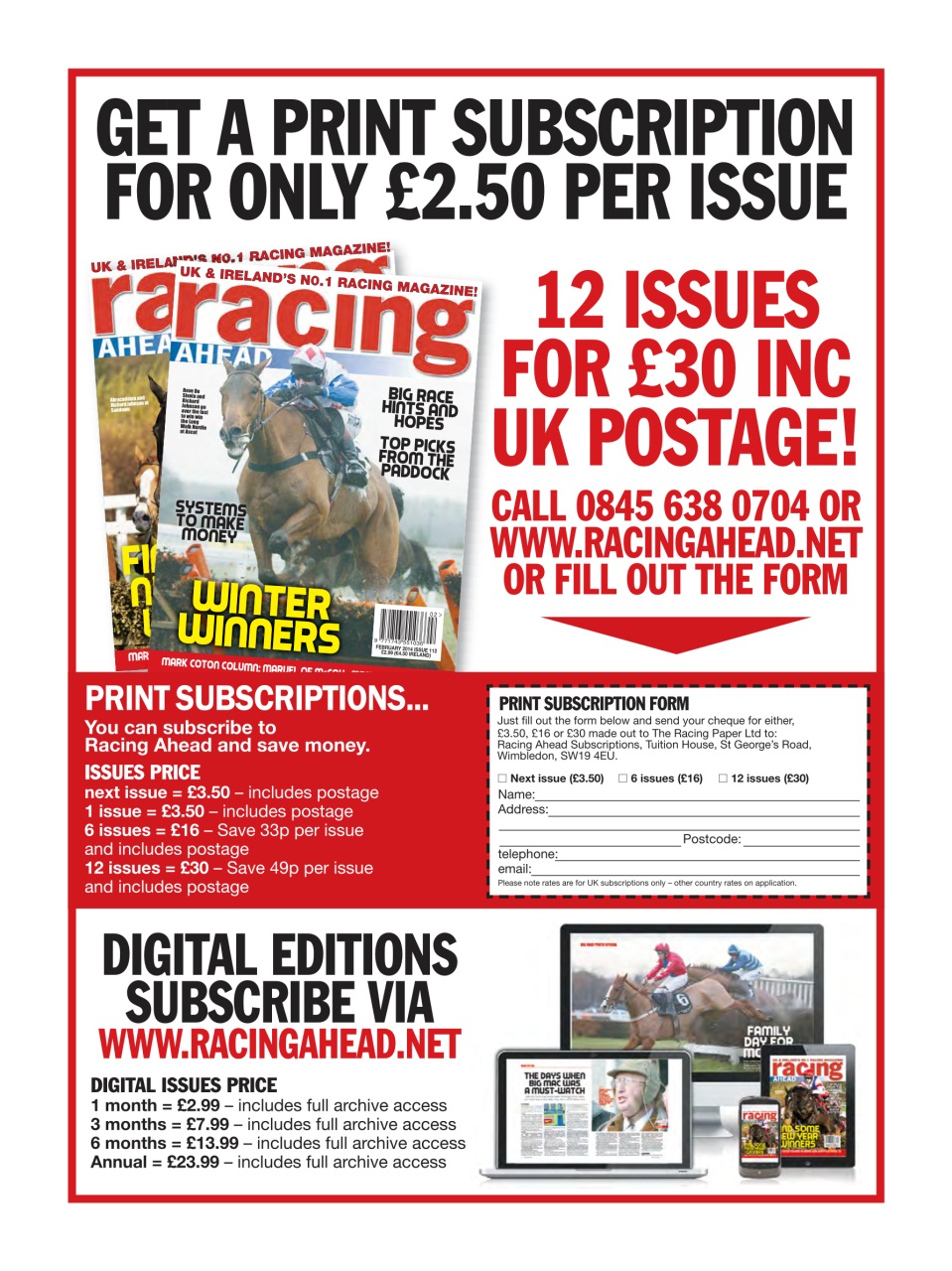 Racing Ahead Preview Pages