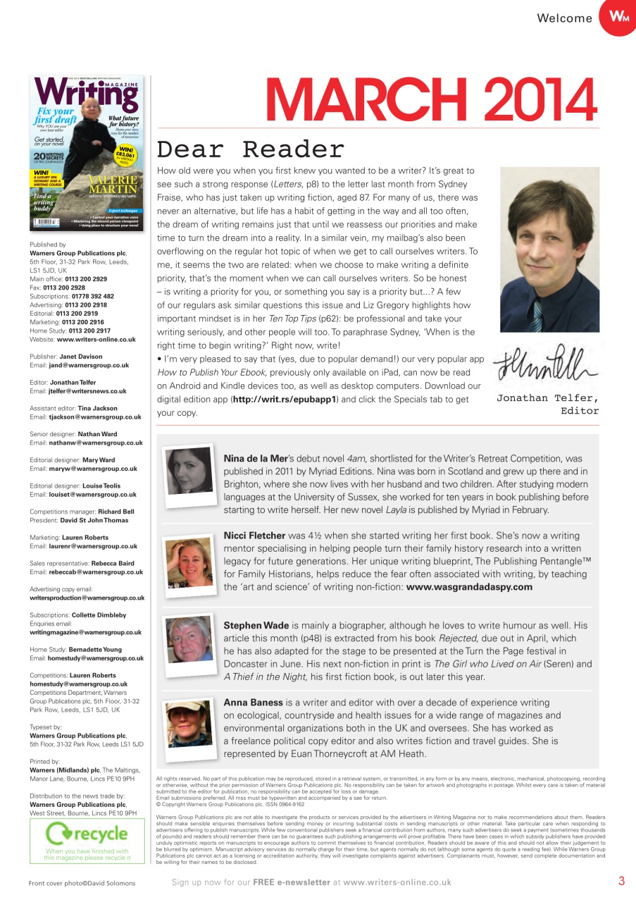 Writing Magazine Preview Pages