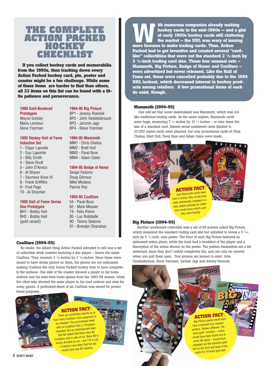 Beckett Hockey Magazine Preview Pages