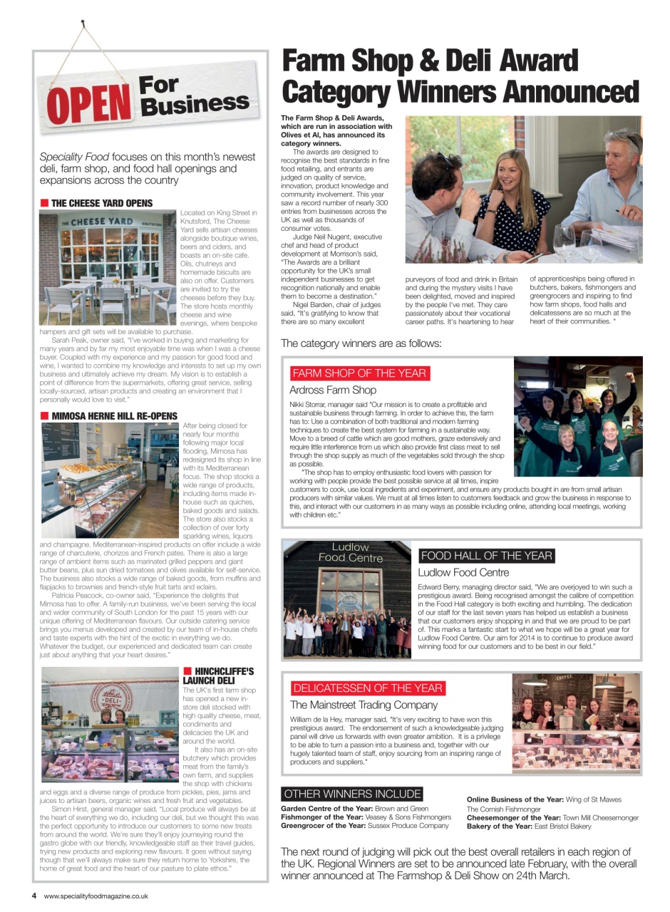 Speciality Food Preview Pages