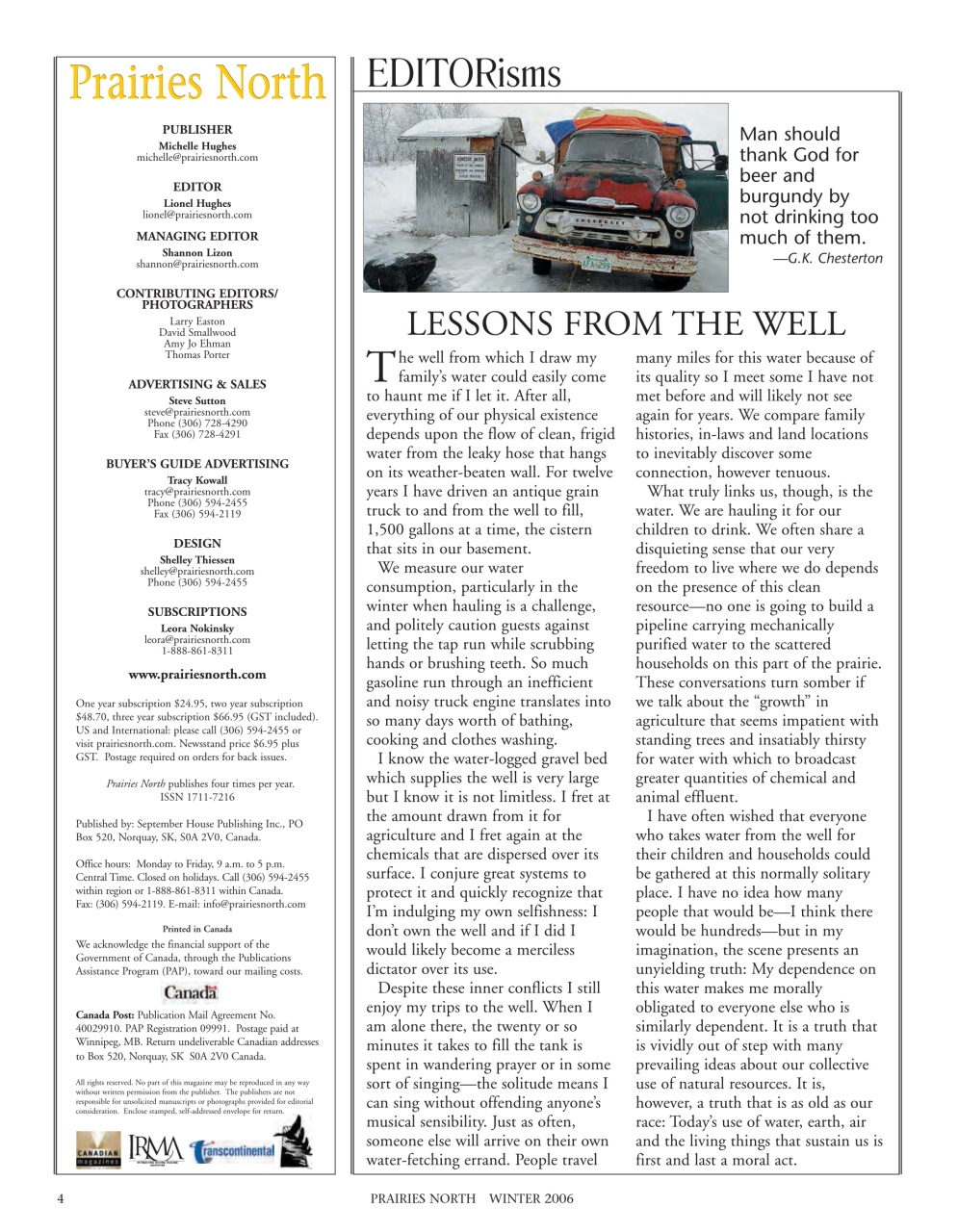 Prairies North Magazine Preview Pages