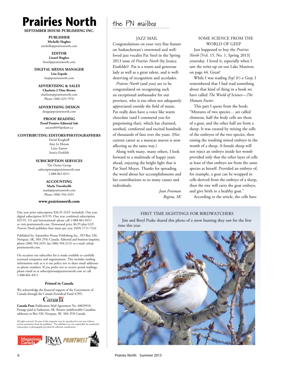 Prairies North Magazine Preview Pages