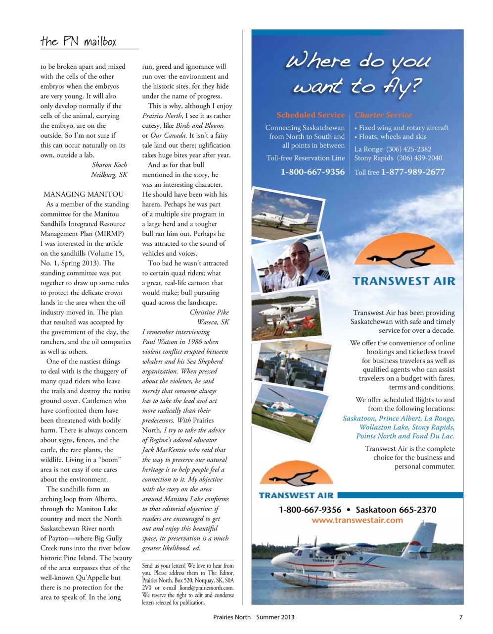 Prairies North Magazine Preview Pages
