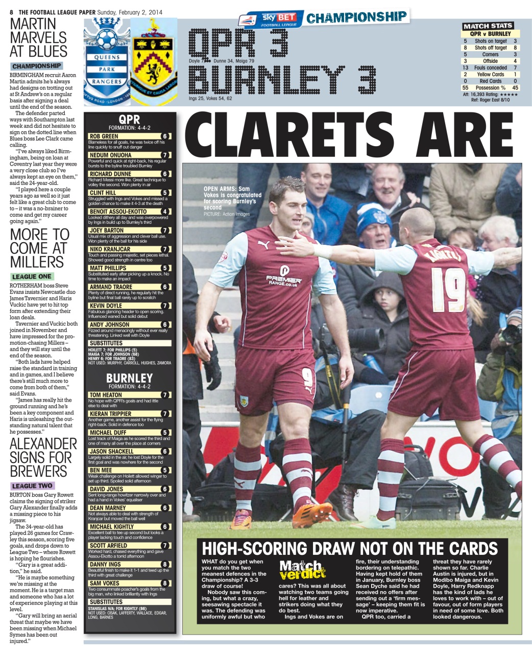 The Football League Paper Preview Pages