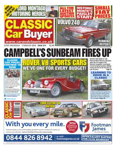 Classic Car Buyer issue No.214 Campbell's Sunbeam Fires Up