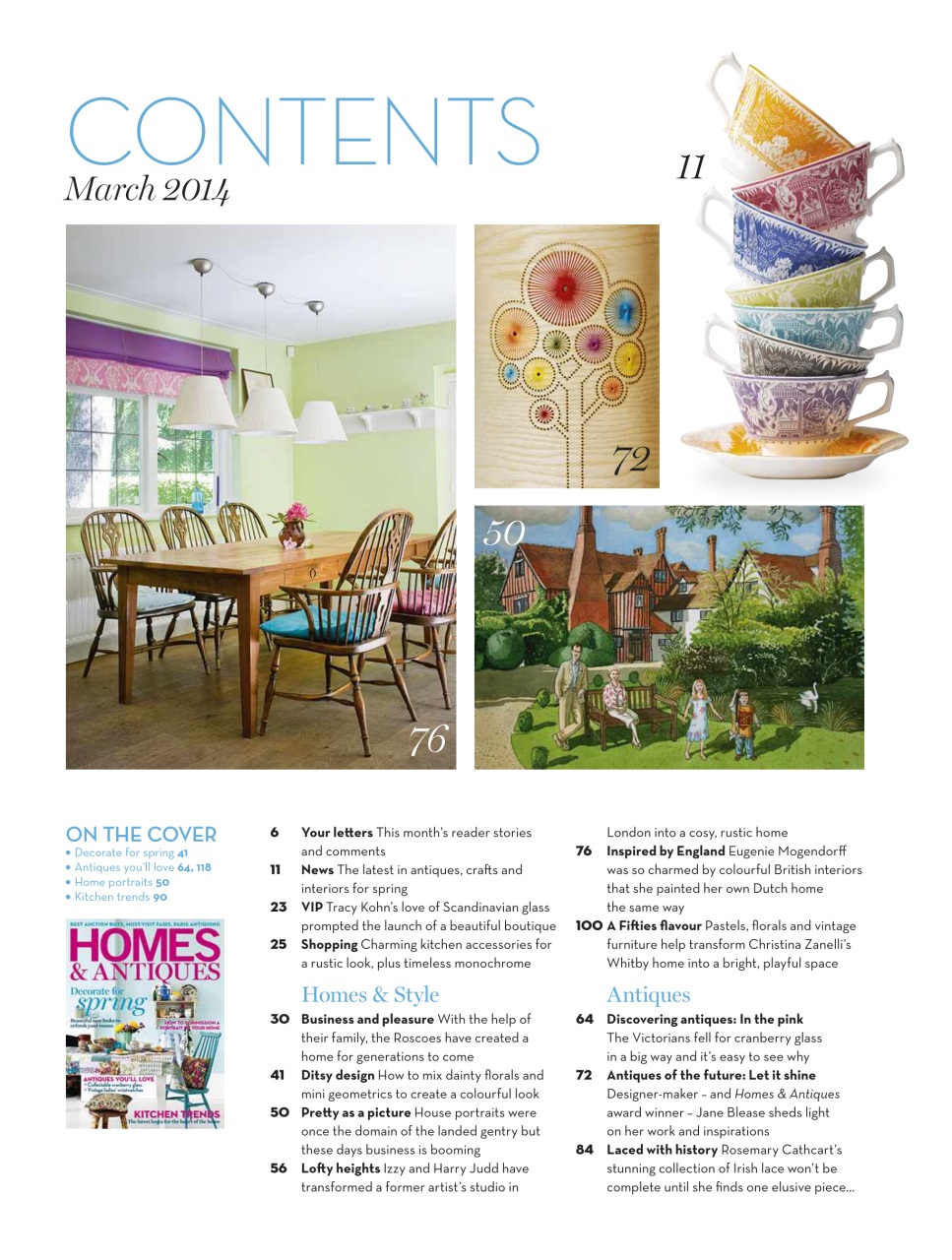 Homes & Antiques Magazine Preview Pages