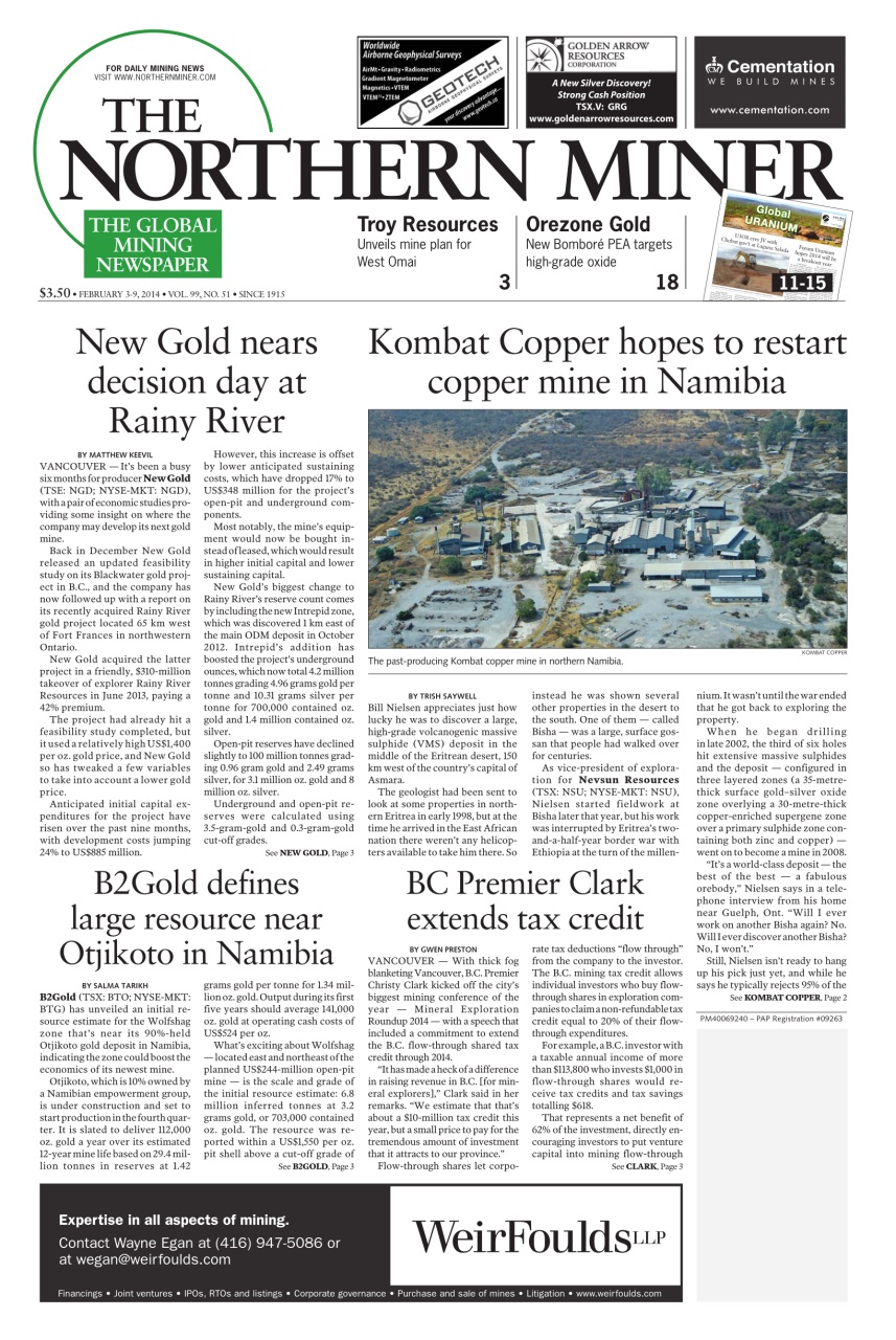 The Northern Miner Preview Pages