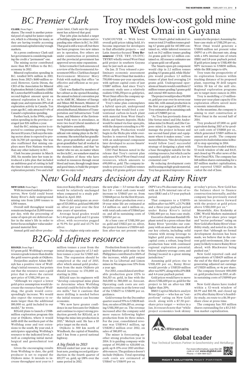 The Northern Miner Preview Pages