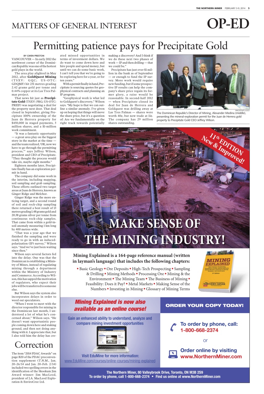 The Northern Miner Preview Pages