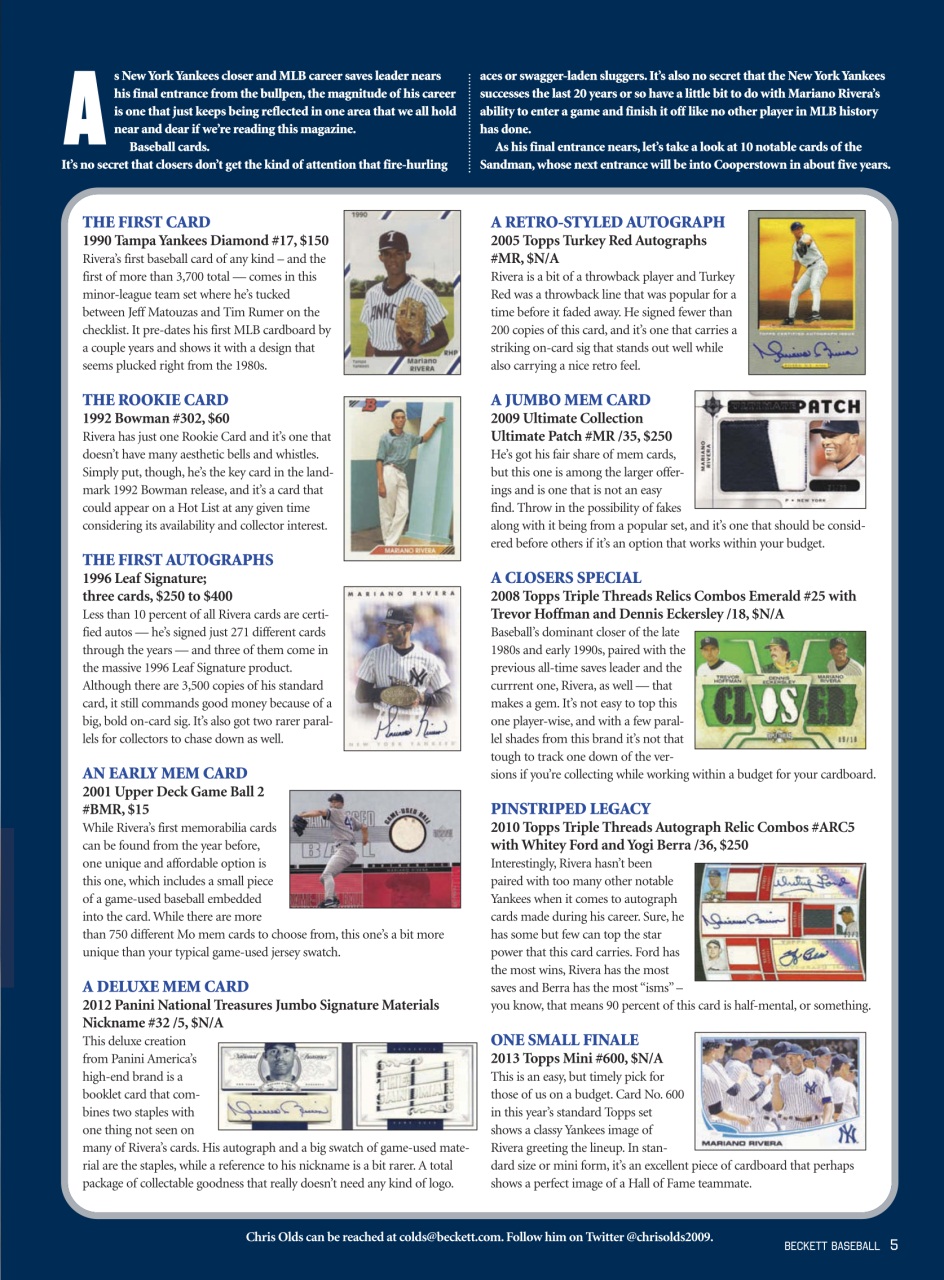 Beckett Baseball Magazine Preview Pages