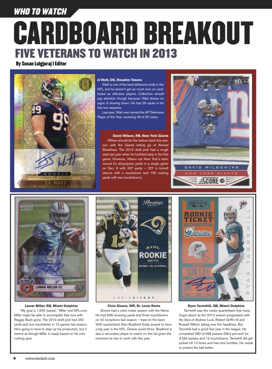 Beckett Football Magazine Preview Pages