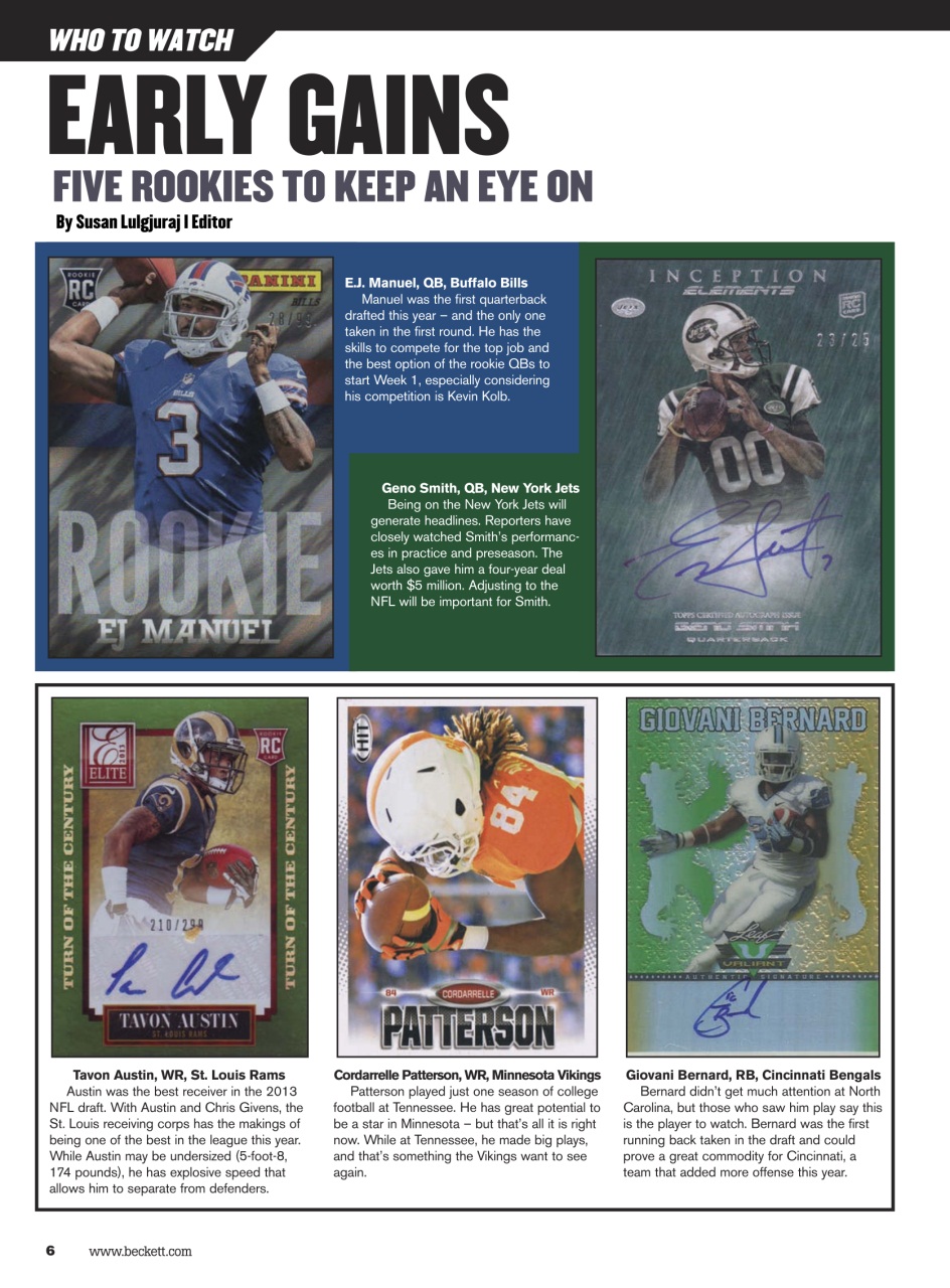 Beckett Football Magazine Preview Pages