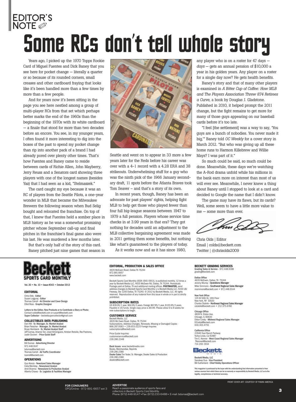 Sports Card Monthly Magazine Preview Pages